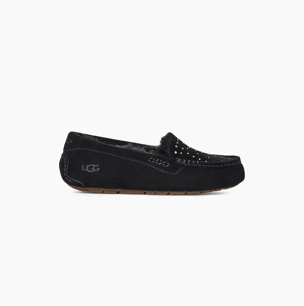 UGG Ansley Studded Loafers Dam Svarta | HL53T0Z3
