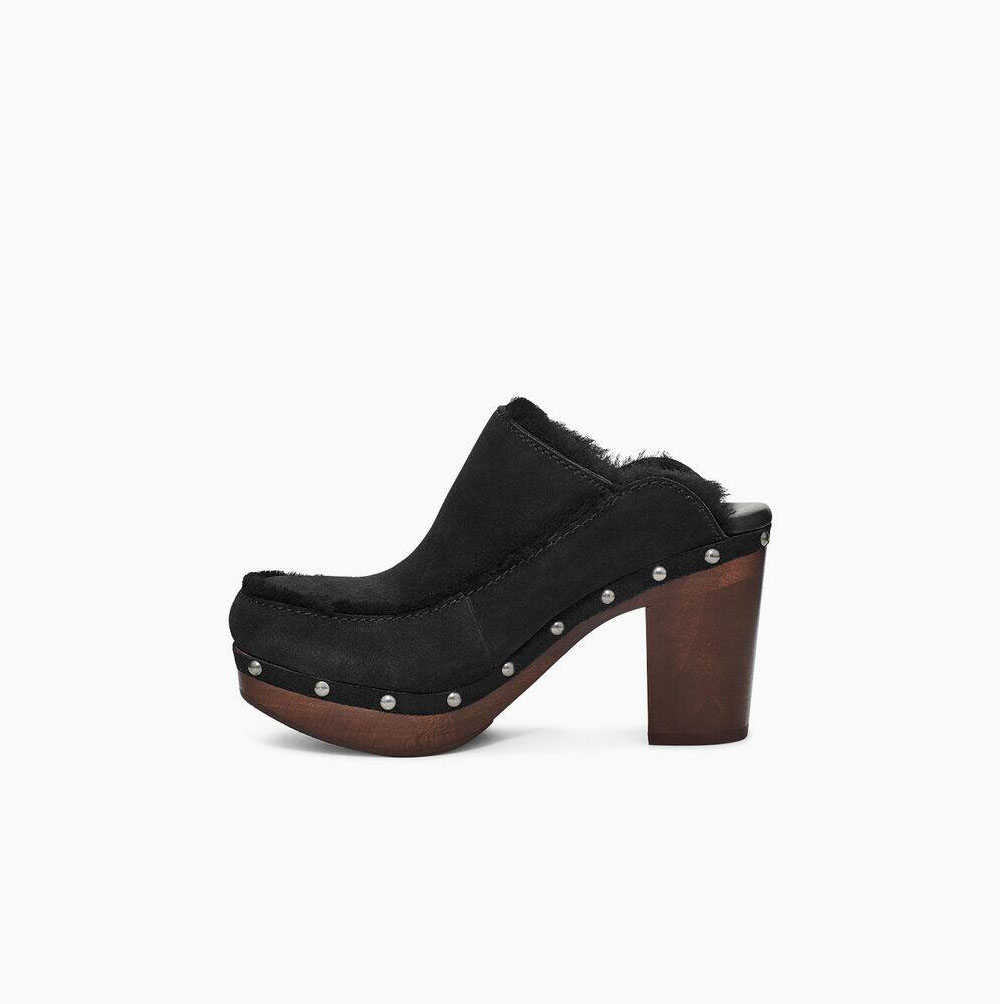 UGG Aubriana Heels Mules Skor Dam Svarta | 2RQCVRO2