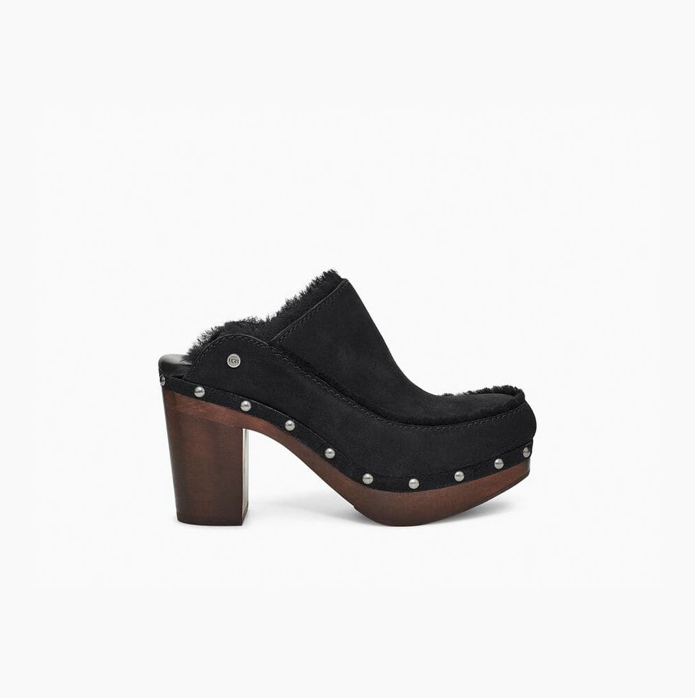 UGG Aubriana Heels Mules Skor Dam Svarta | 2RQCVRO2