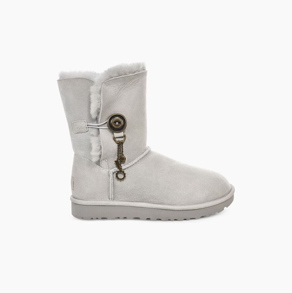 UGG Azalea Charm Button Button Boots Dam Grå Lila | J3A9DRNA