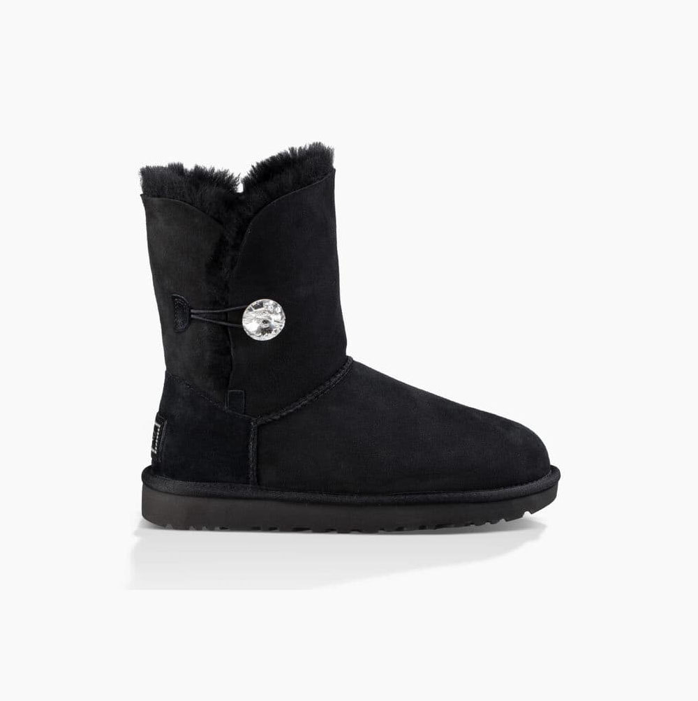 UGG Bailey Button Bling Button Boots Dam Svarta | OD6YVFTI