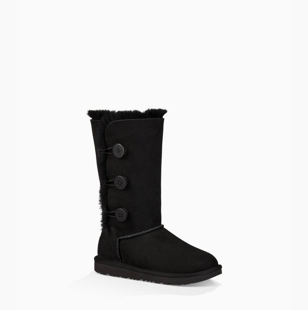 UGG Bailey Button II Triplet Button Boots Barn Svarta | ERRQ74WH