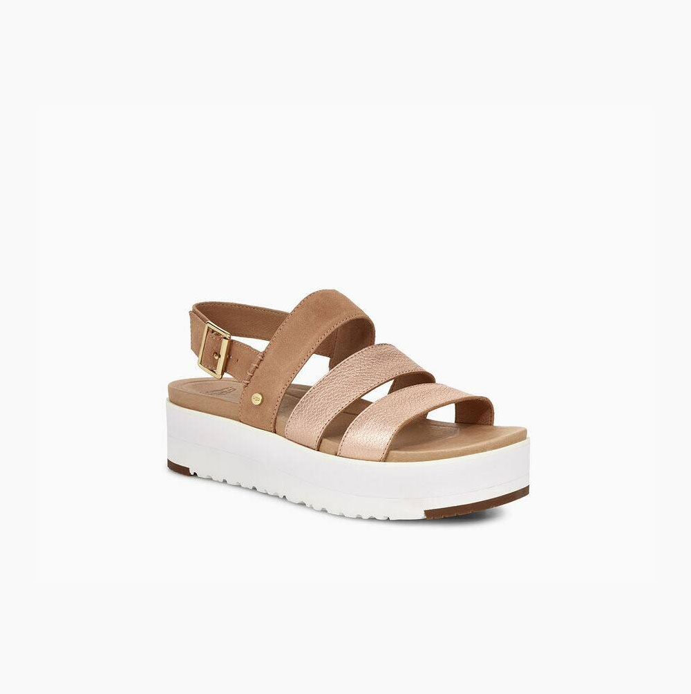 UGG Braelynn Metallic Platå Sandaler Dam Rosa Guld | 9EM18C4E