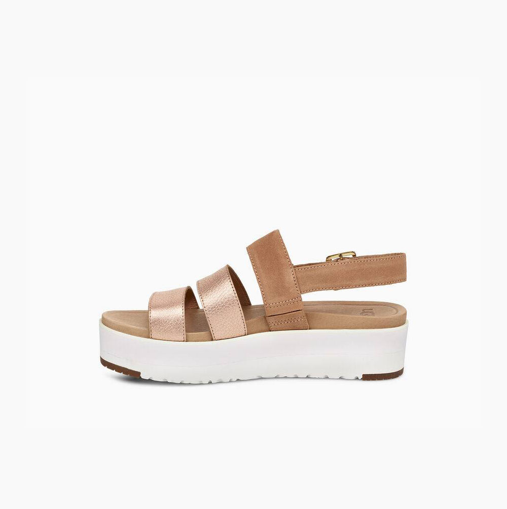 UGG Braelynn Metallic Platå Sandaler Dam Rosa Guld | 9EM18C4E