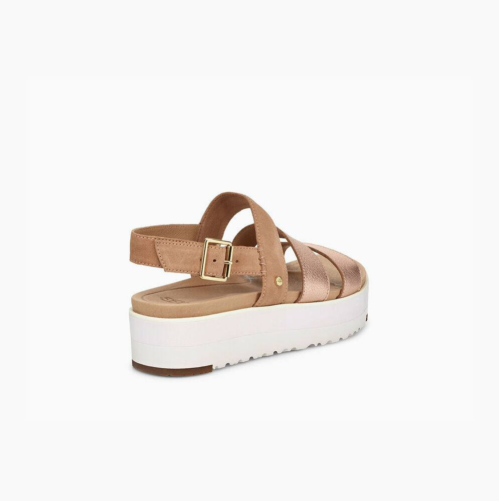 UGG Braelynn Metallic Platå Sandaler Dam Rosa Guld | 9EM18C4E