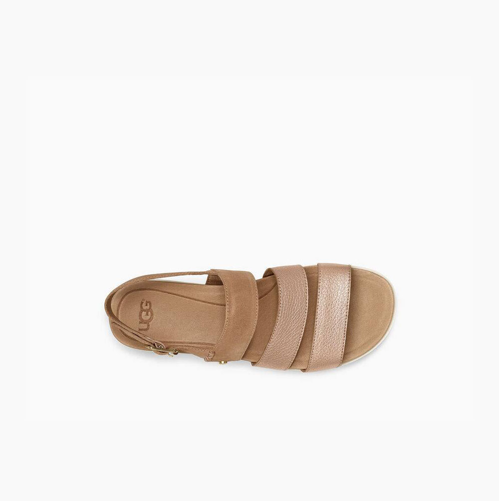 UGG Braelynn Metallic Platå Sandaler Dam Rosa Guld | 9EM18C4E