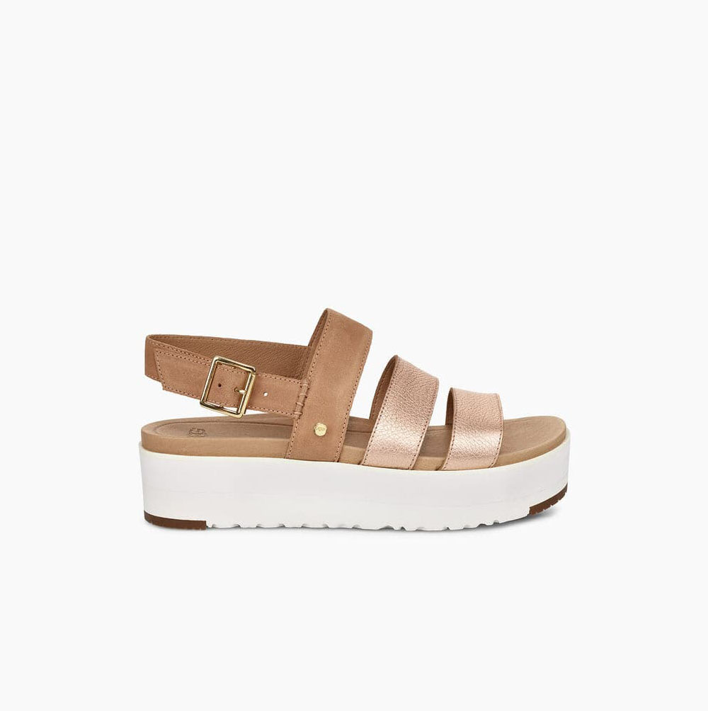 UGG Braelynn Metallic Platå Sandaler Dam Rosa Guld | 9EM18C4E