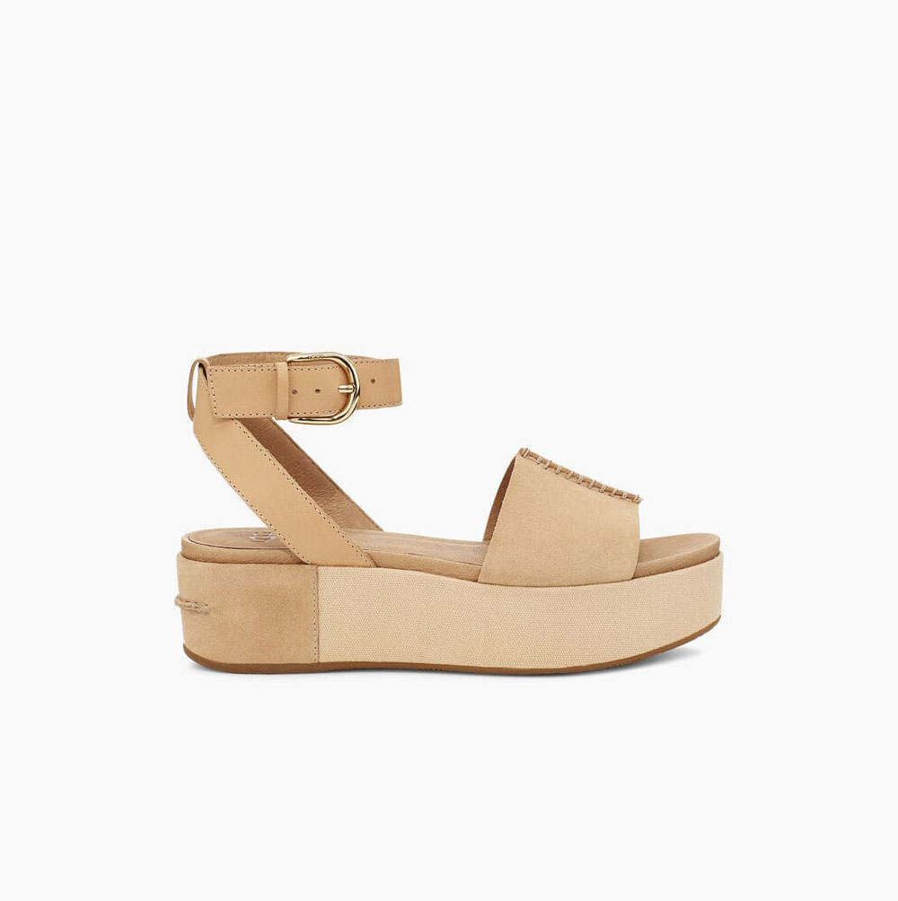 UGG Chapala Platå Sandaler Dam Beige | ISM0WQ54