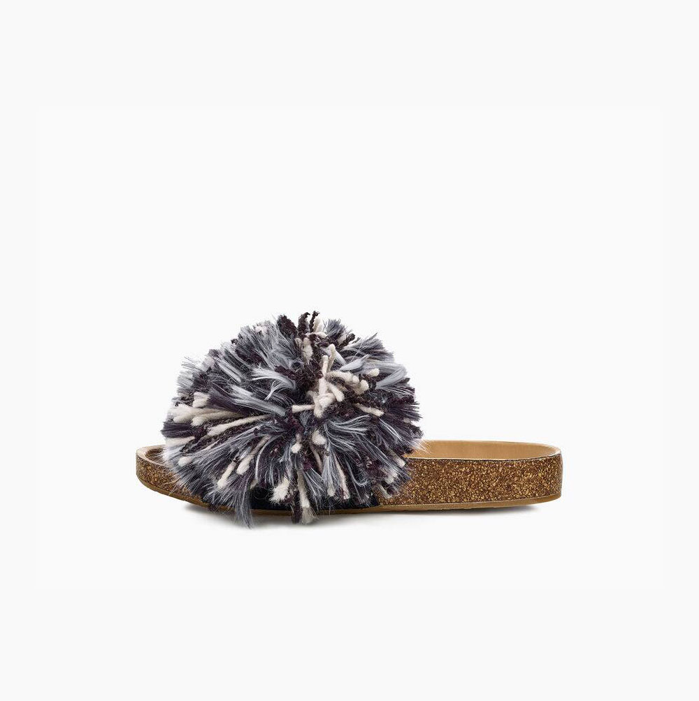 UGG Cindi Sandaler Dam Svarta Vita | KPIEOJHF