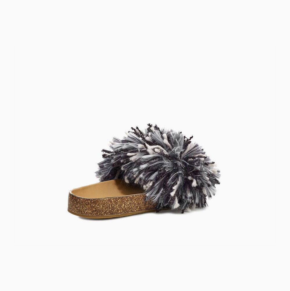 UGG Cindi Sandaler Dam Svarta Vita | KPIEOJHF
