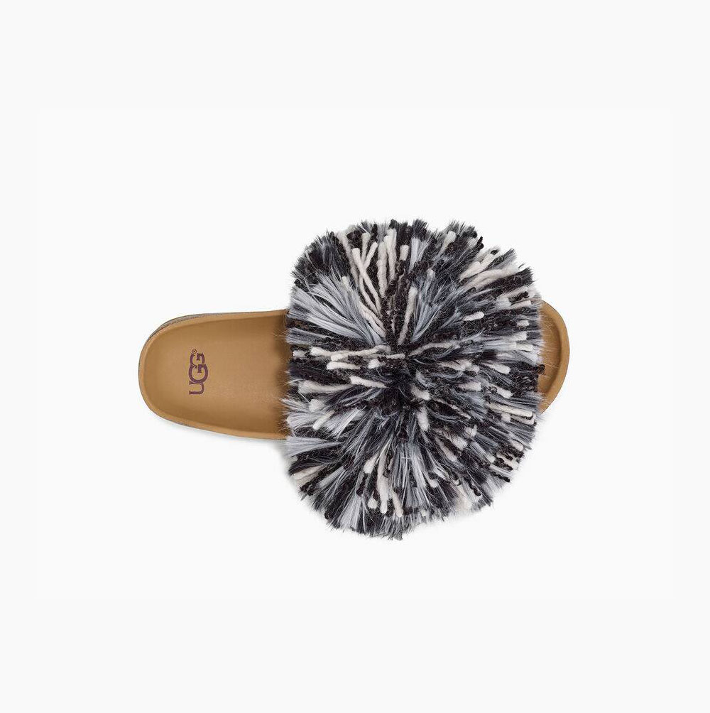 UGG Cindi Sandaler Dam Svarta Vita | KPIEOJHF