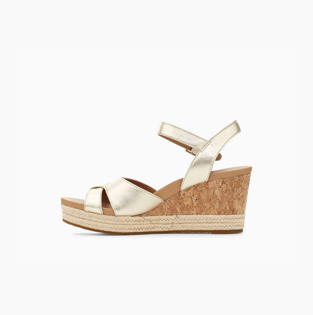 UGG Cloverdale Metallic Kilklack Sandaler Dam Guld | L3Y4P7X8