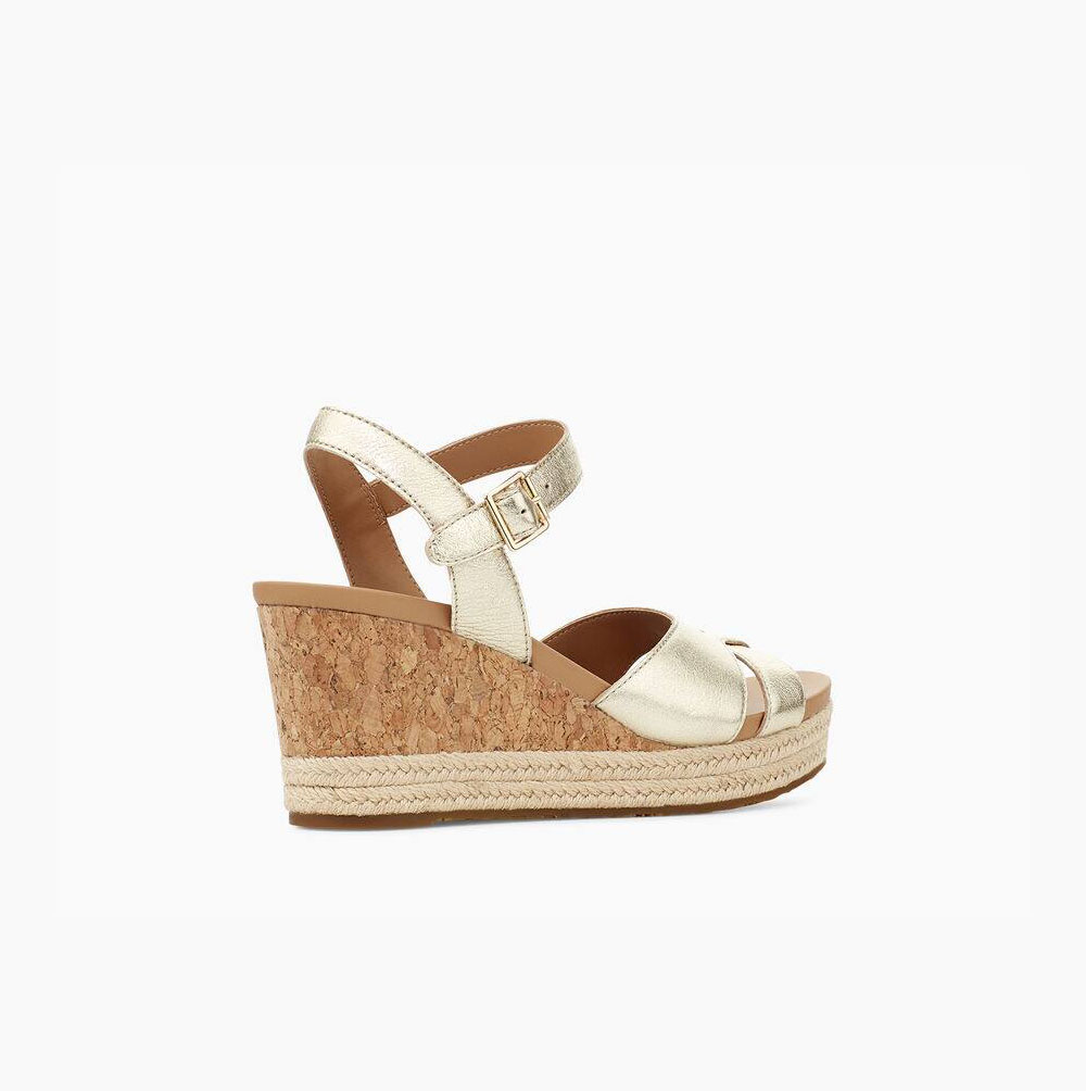 UGG Cloverdale Metallic Kilklack Sandaler Dam Guld | L3Y4P7X8