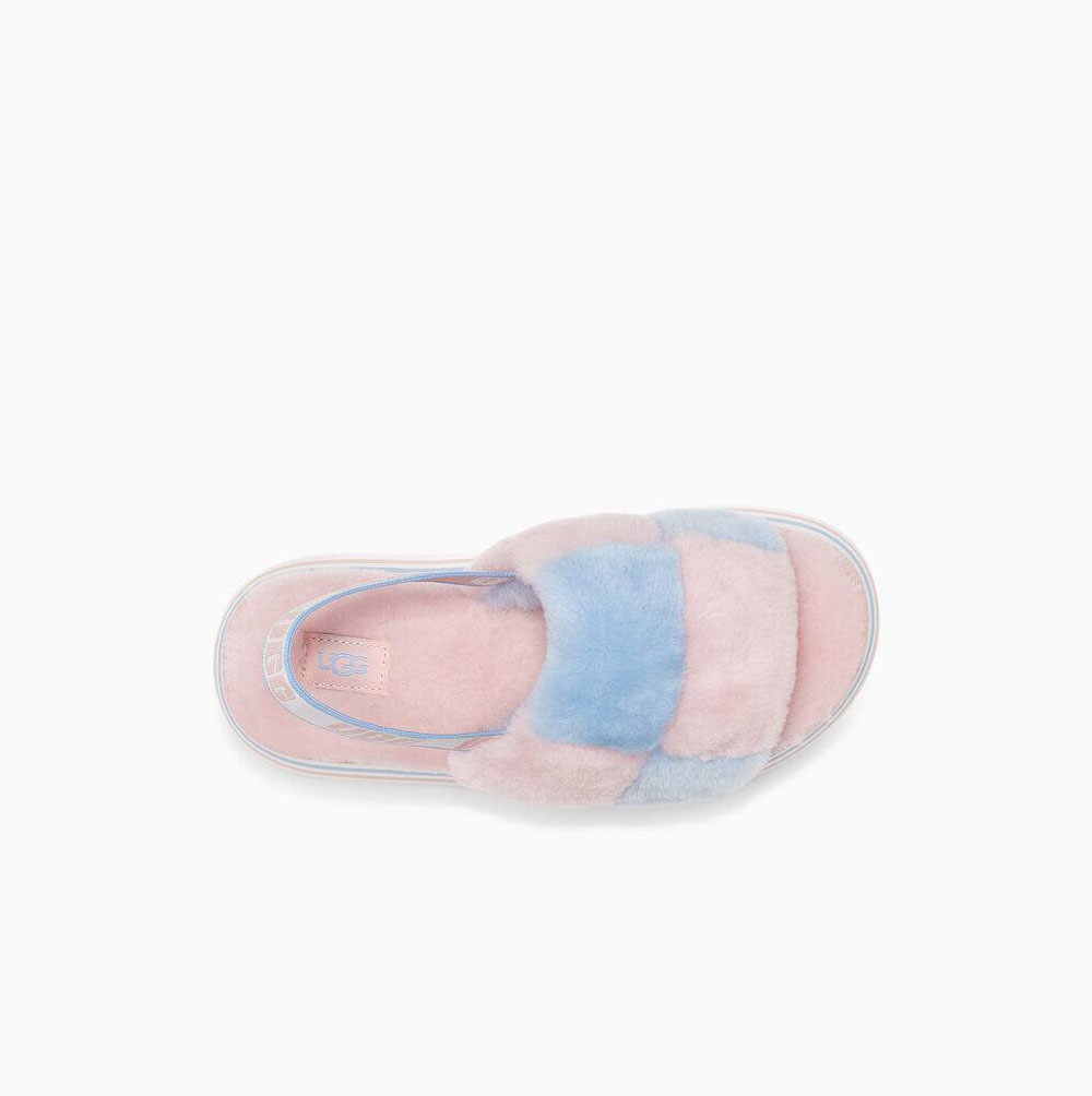 UGG Disco Checker Plattformstofflor Dam Rosa Blå | S6JCK76J