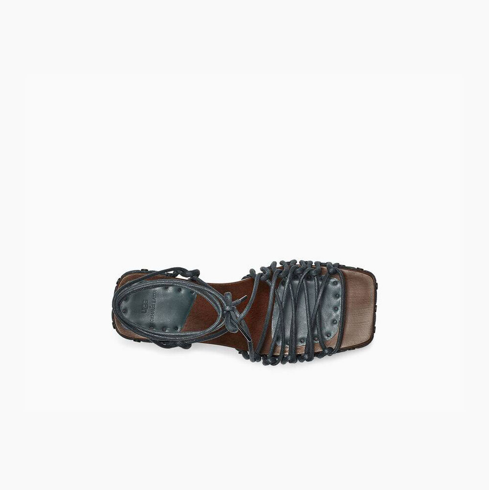UGG Eckhaus Latta Spets On Spets Heeled Sandals Dam Grå Bruna | T17A0WM7