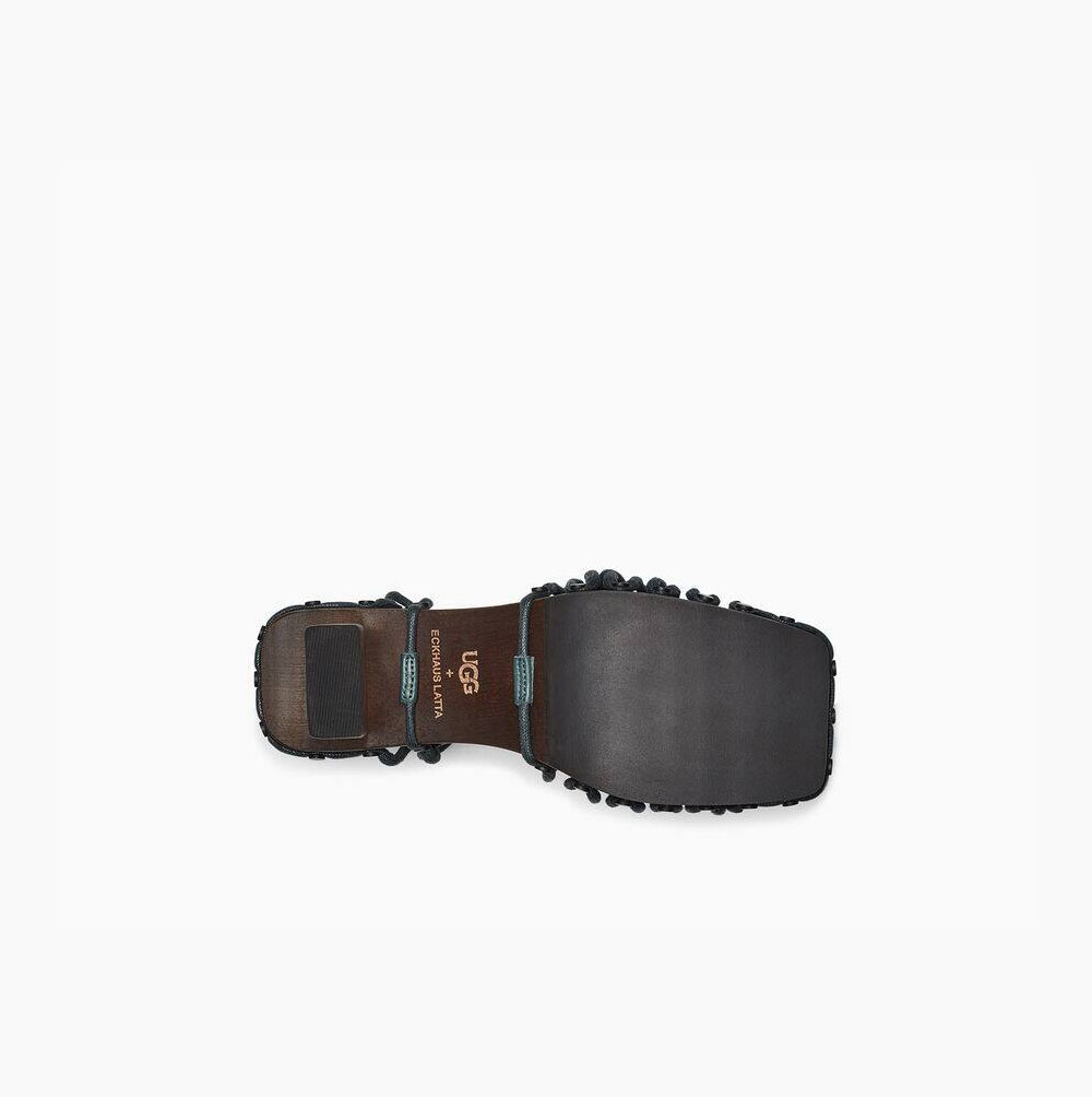 UGG Eckhaus Latta Spets On Spets Heeled Sandals Dam Grå Bruna | T17A0WM7