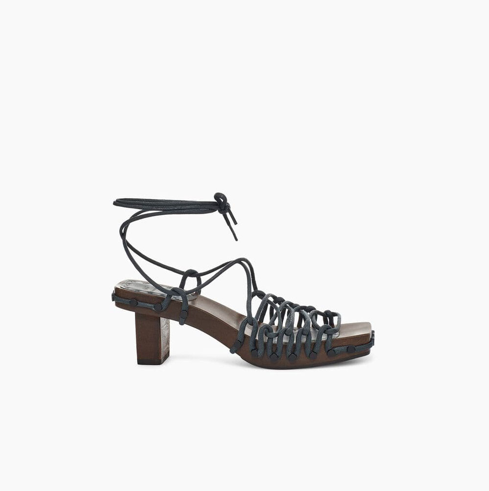 UGG Eckhaus Latta Spets On Spets Heeled Sandals Dam Grå Bruna | T17A0WM7