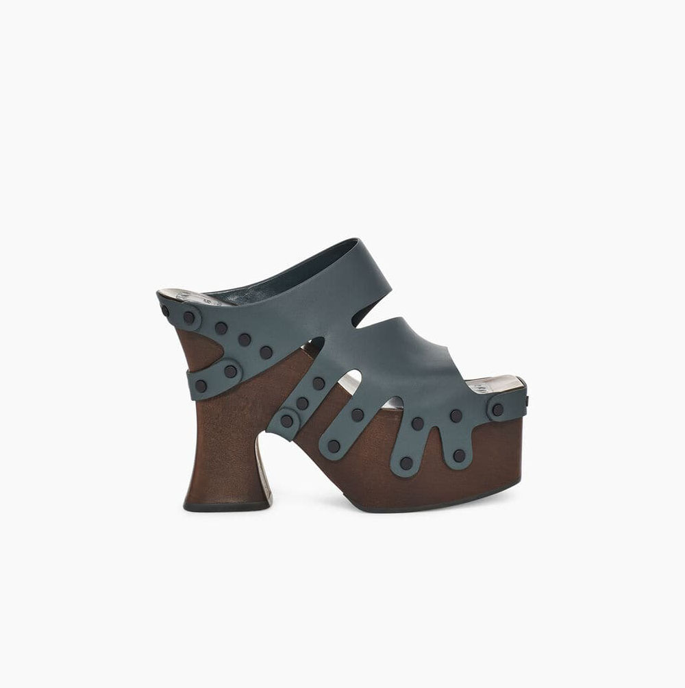 UGG Eckhaus Latta Squid Heeled Sandals Dam Grå Bruna | XUN7IGX9