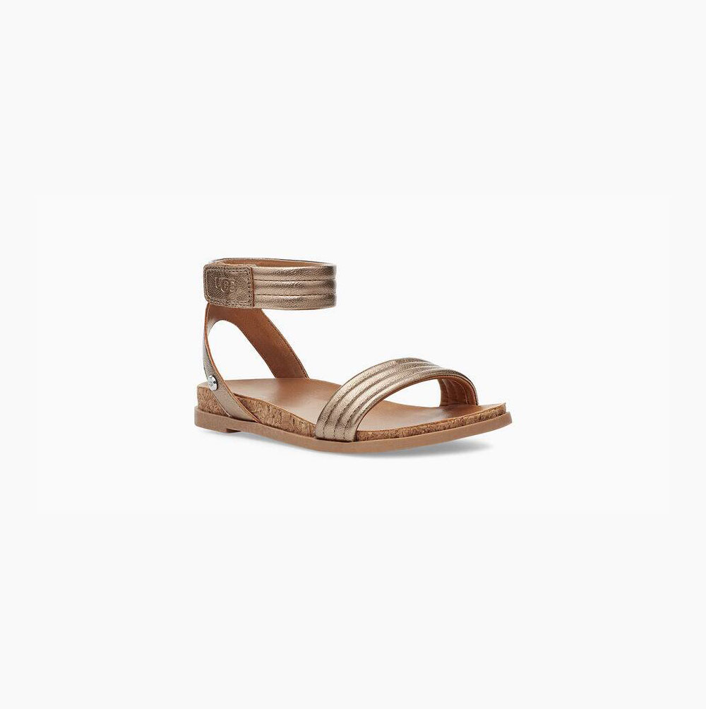UGG Ethena Sandaler Barn Rosa Guld | Q79SAKXL