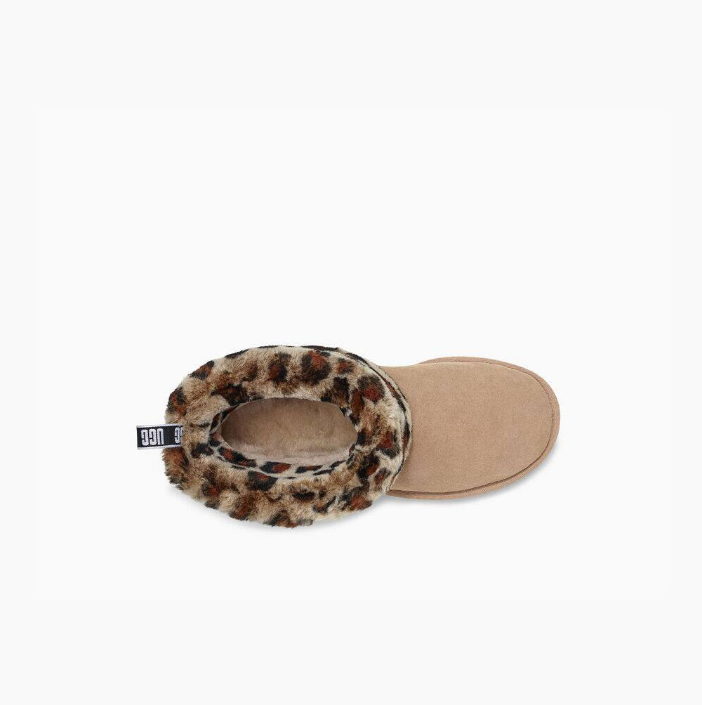 UGG Fluff Mini Leopard Quilted Boots Dam Bruna | 5KVG1GAB