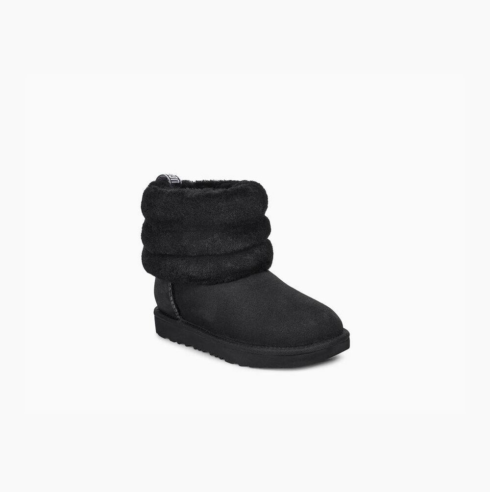 UGG Fluff Mini Quilted Boots Barn Svarta | OBFBQSNR