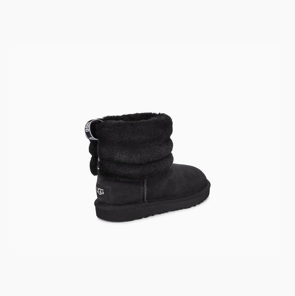 UGG Fluff Mini Quilted Boots Barn Svarta | OBFBQSNR