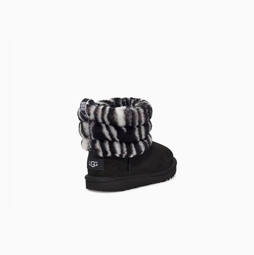 UGG Fluff Mini Zebra Quilted Boots Barn Svarta Vita | Z0N137J8