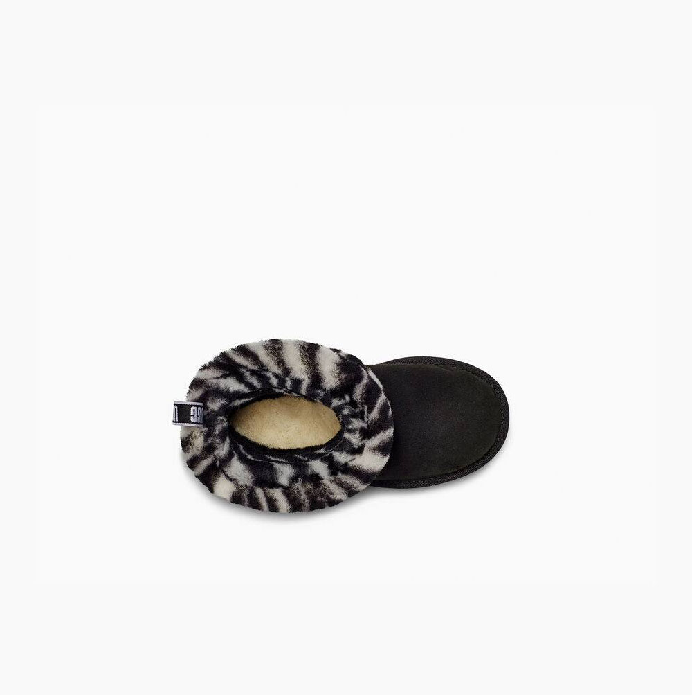 UGG Fluff Mini Zebra Quilted Boots Barn Svarta Vita | Z0N137J8