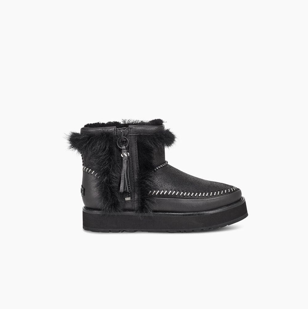 UGG Fluff Punk Vinterkängor Dam Svarta | OIIQ833M