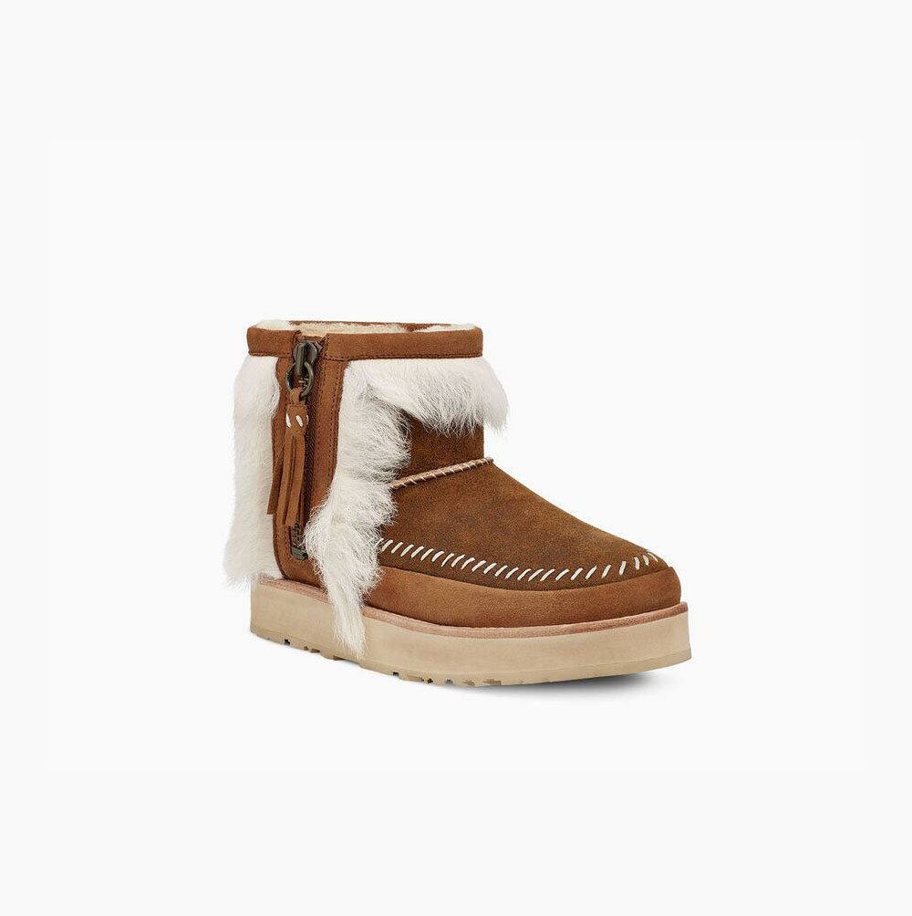 UGG Fluff Punkt Vinterkängor Dam Bruna | X3MXQMZJ