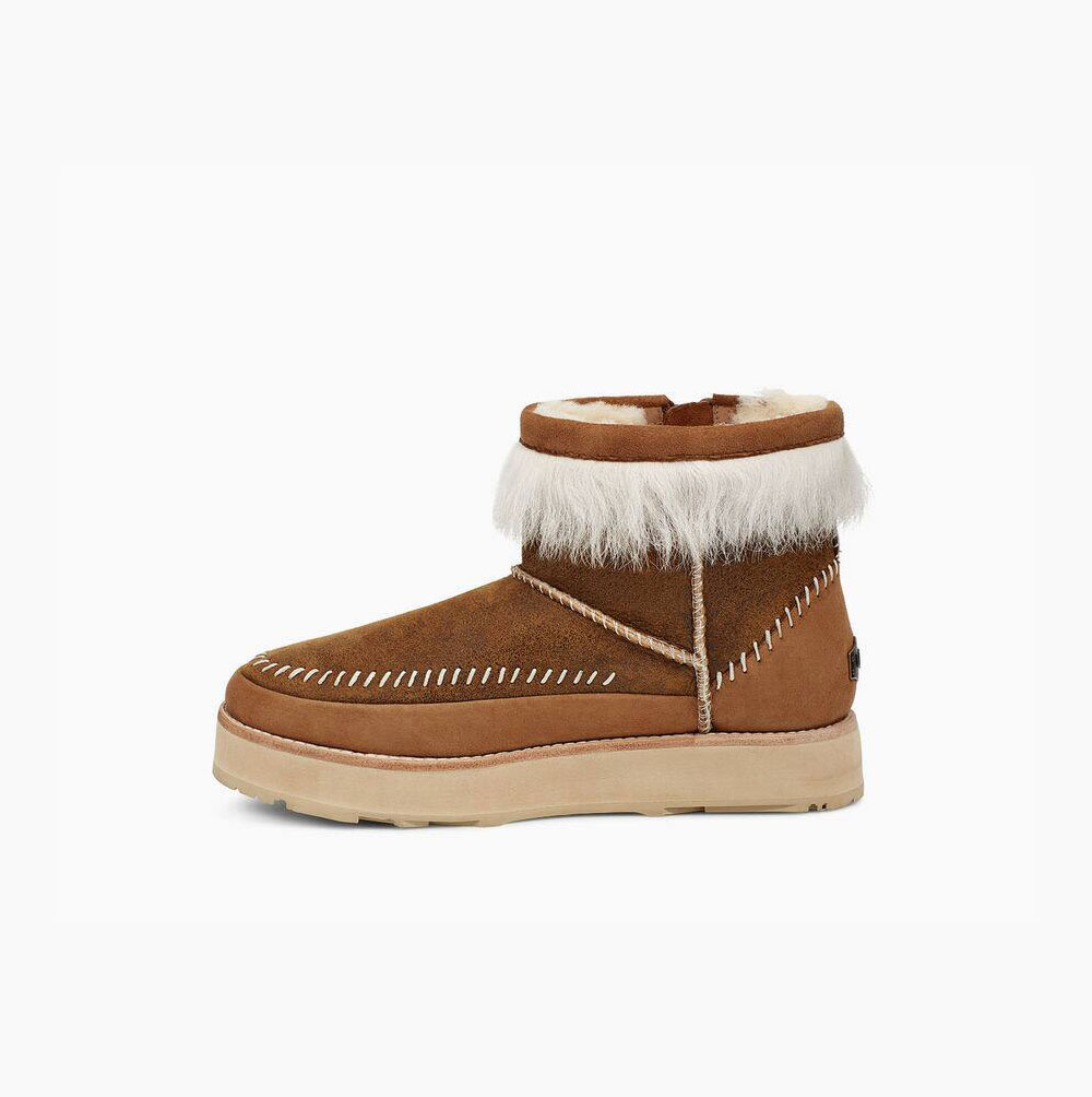 UGG Fluff Punkt Vinterkängor Dam Bruna | X3MXQMZJ