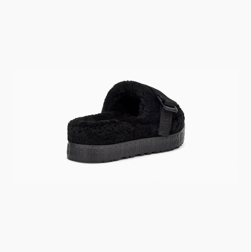 UGG Fluffita Plattformstofflor Dam Svarta | 4D6MWGVA