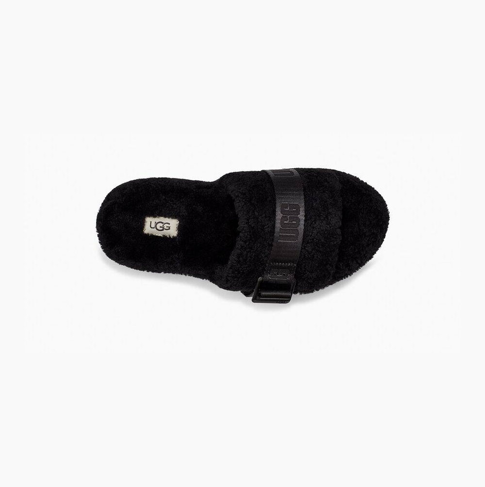 UGG Fluffita Plattformstofflor Dam Svarta | 4D6MWGVA