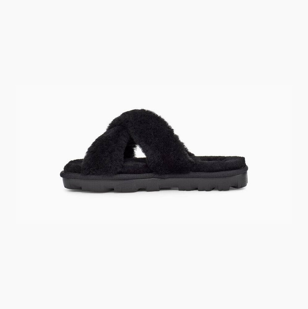 UGG Fuzzette Plattformstofflor Dam Svarta | TXWOEIOQ