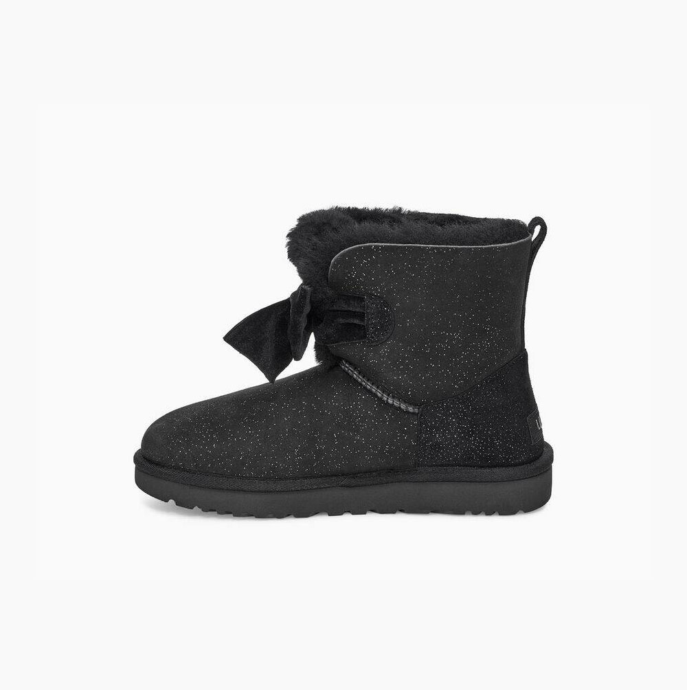 UGG Gita Twinkle Bow Mini Bow Boots Dam Svarta | 9X91Z6HU