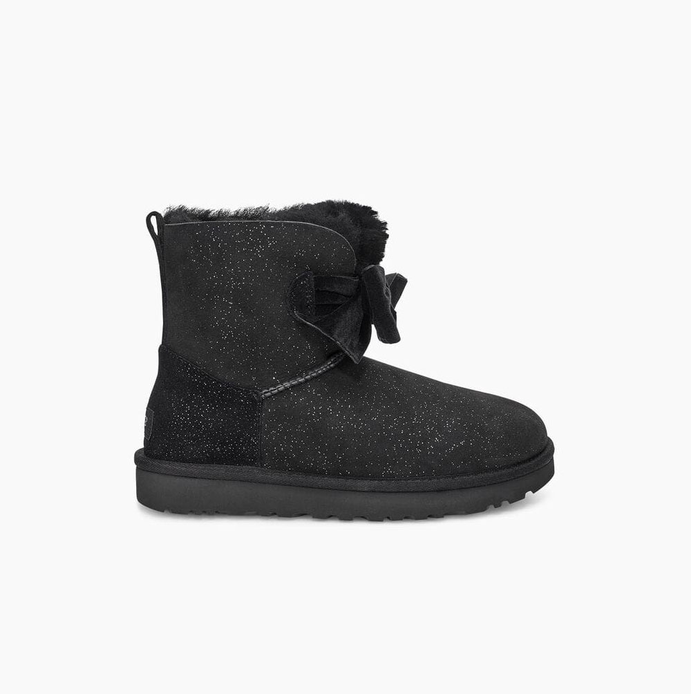 UGG Gita Twinkle Bow Mini Bow Boots Dam Svarta | 9X91Z6HU