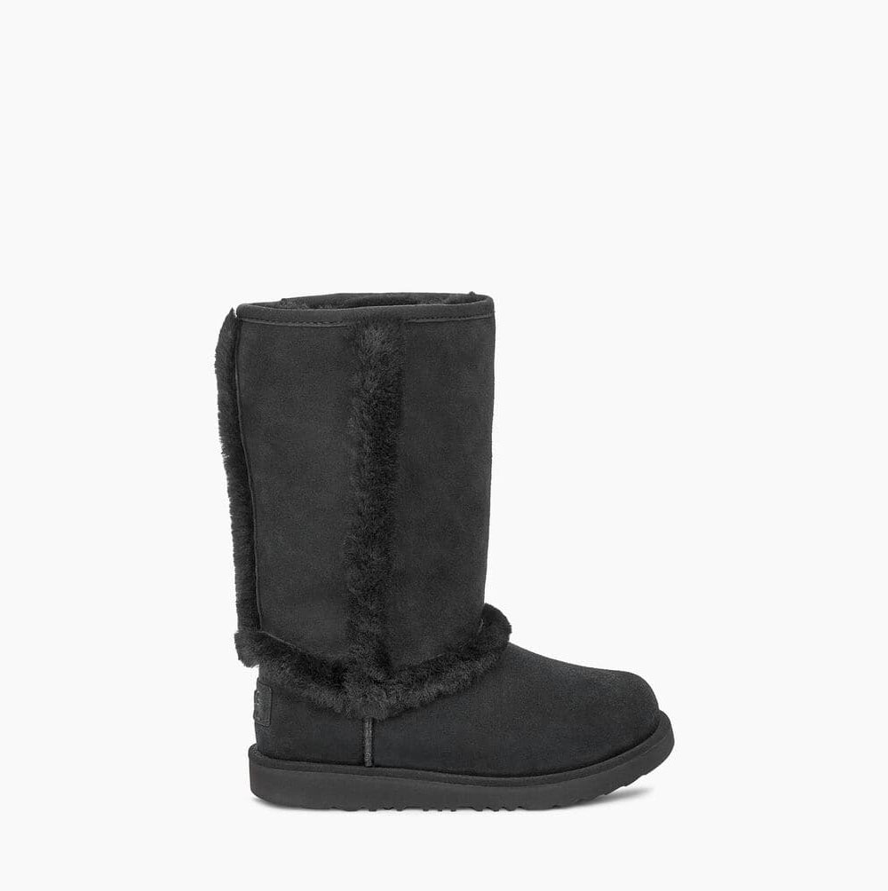 UGG Hadley II Höga Höga Stövlar Barn Svarta | O1PQH206