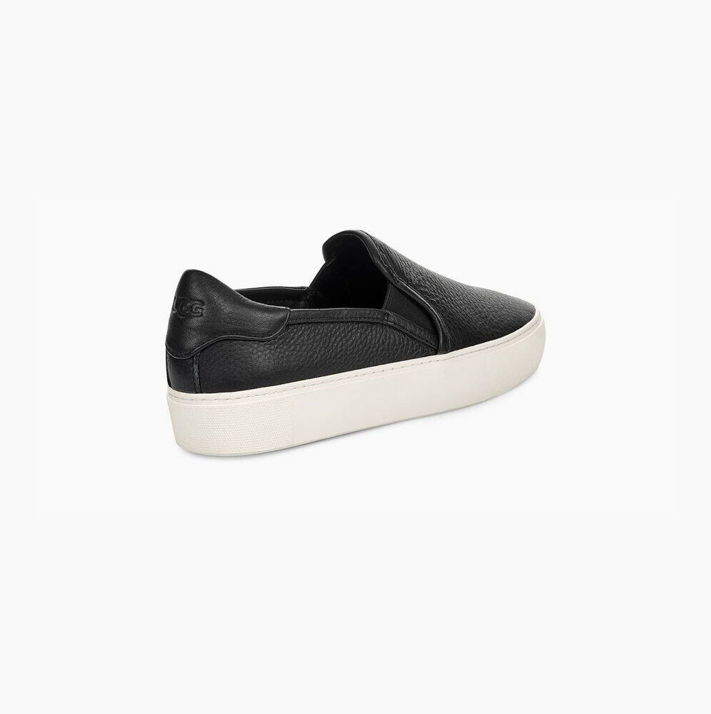 UGG Jass Läder Slip On Sneakers Dam Svarta | MJ18C2JT