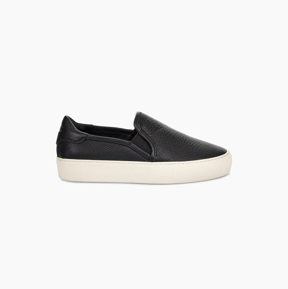 UGG Jass Läder Slip On Sneakers Dam Svarta | MJ18C2JT