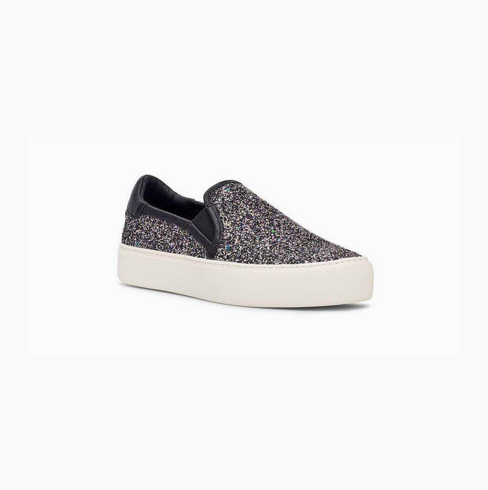 UGG Jass Tjock Glitter Slip On Sneakers Dam Svarta | 1AIAABXP