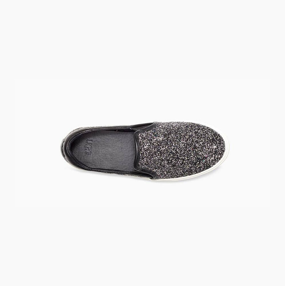 UGG Jass Tjock Glitter Slip On Sneakers Dam Svarta | 1AIAABXP