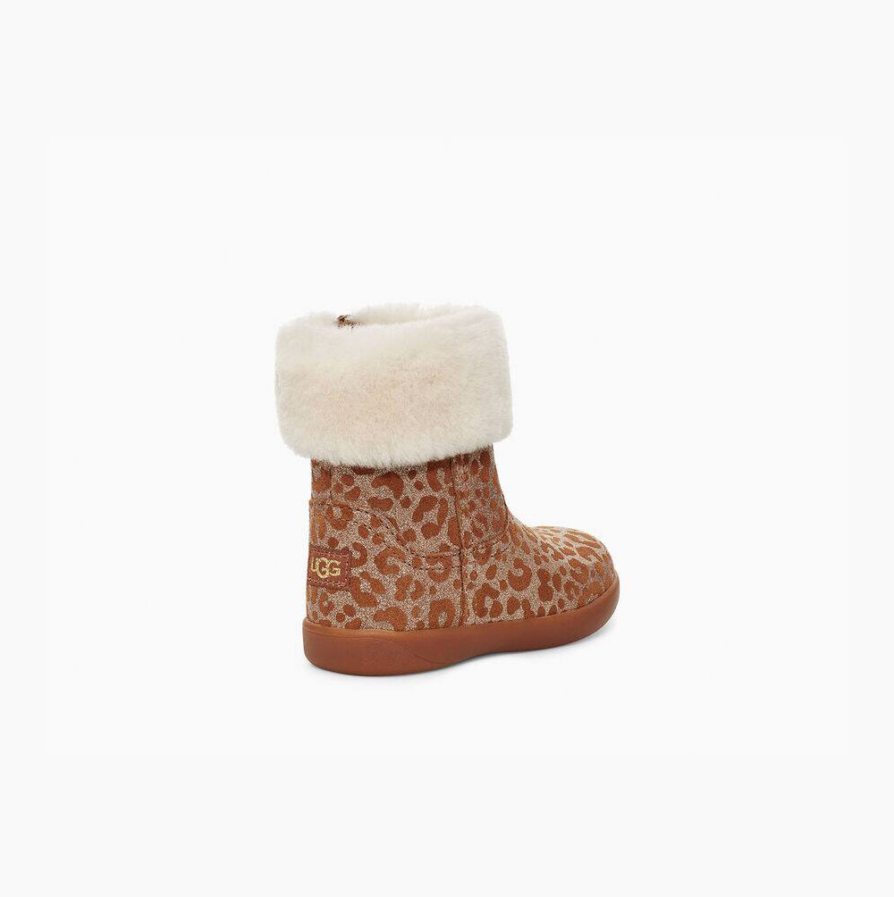 UGG Jorie II Glitter Leopard Fur Boots Barn Bruna | 0NSKWVE7