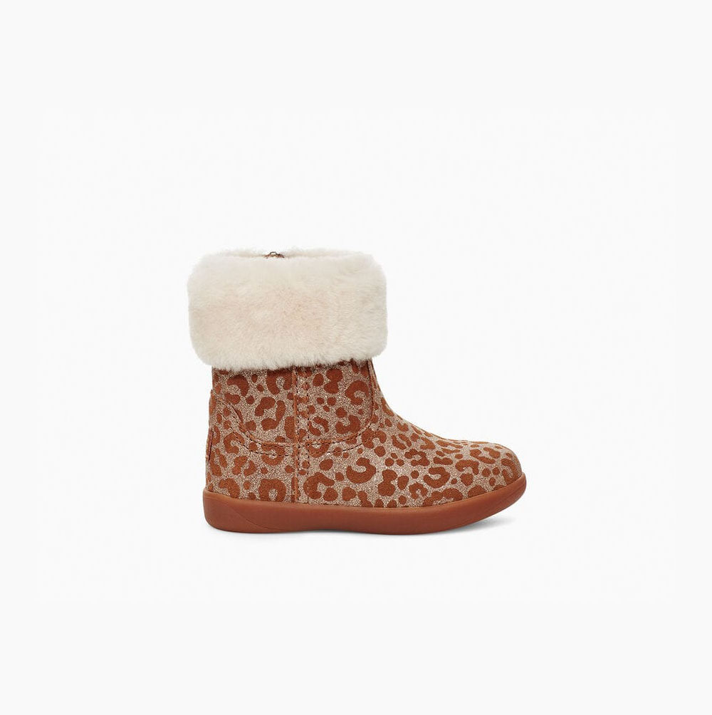 UGG Jorie II Glitter Leopard Fur Boots Barn Bruna | 0NSKWVE7