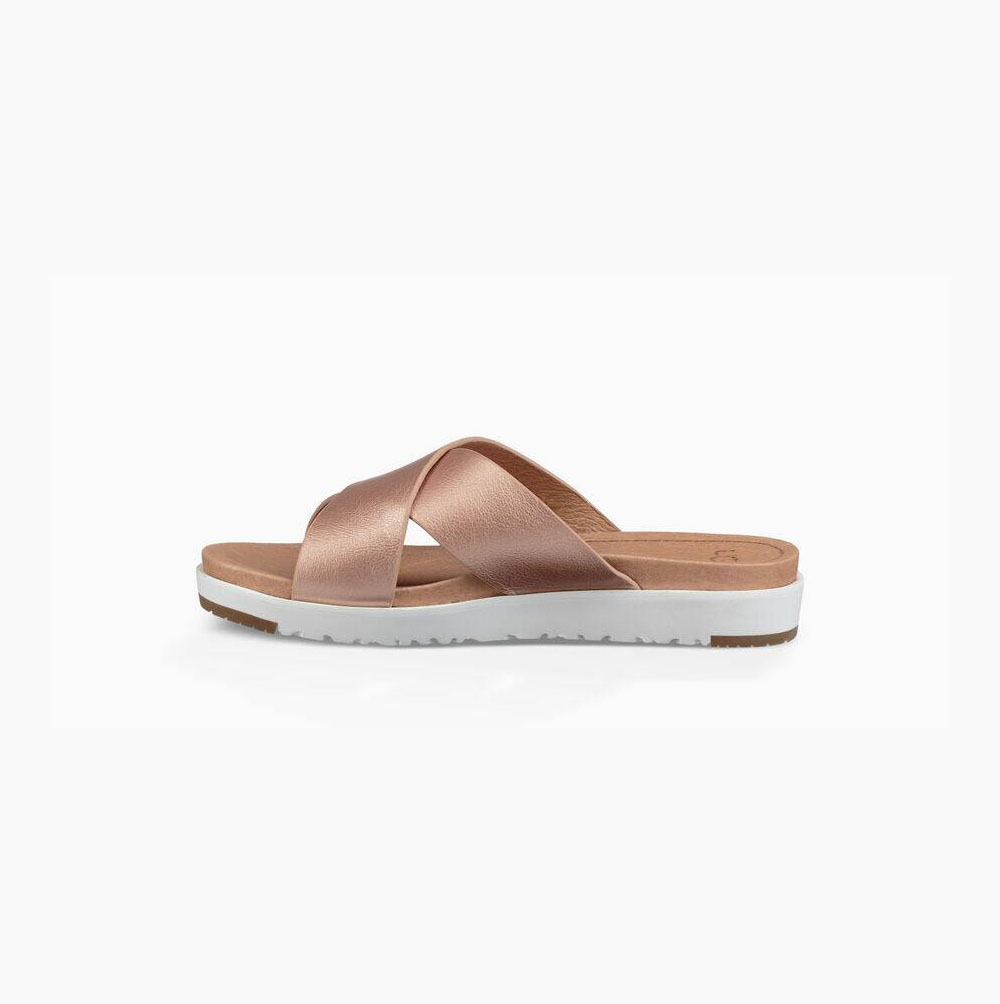 UGG Kari Metallic Sandaler Dam Rosa Guld | RTYV0ZZZ