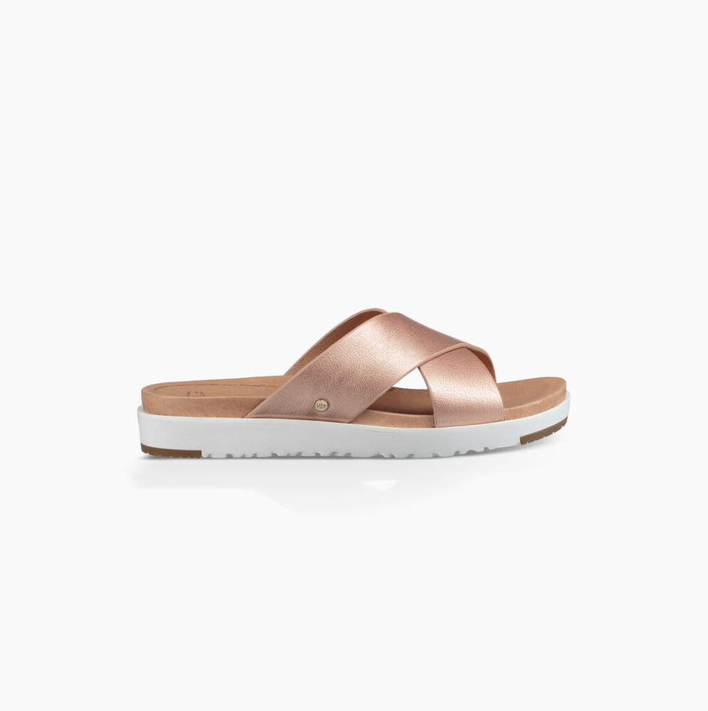 UGG Kari Metallic Sandaler Dam Rosa Guld | RTYV0ZZZ