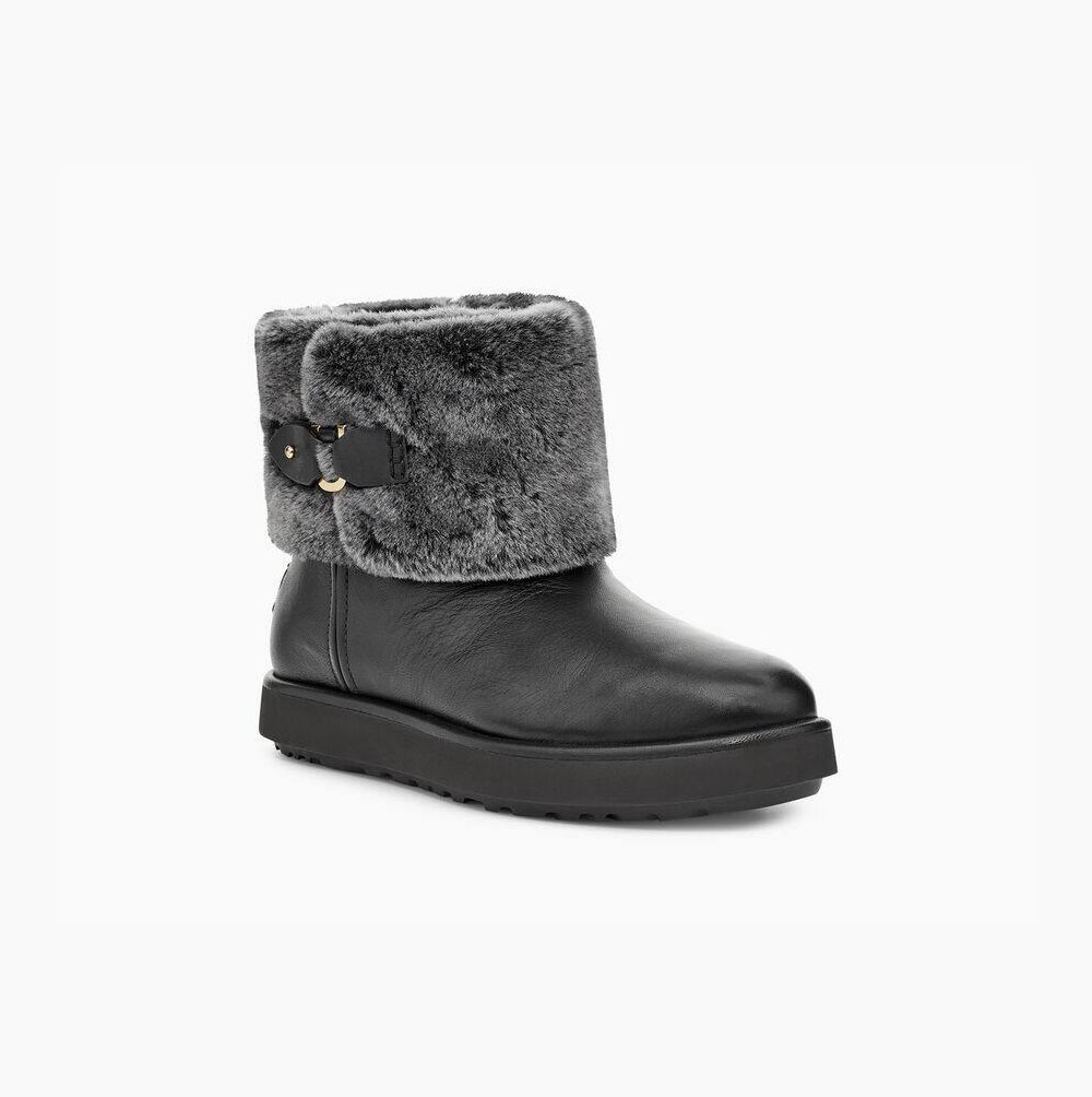 UGG Klassiska Berge Mini Mini Boots Dam Svarta | I8EIN5M8