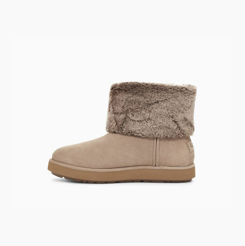 UGG Klassiska Berge Mini Mocka Mini Boots Dam Khaki | QPPR82YI
