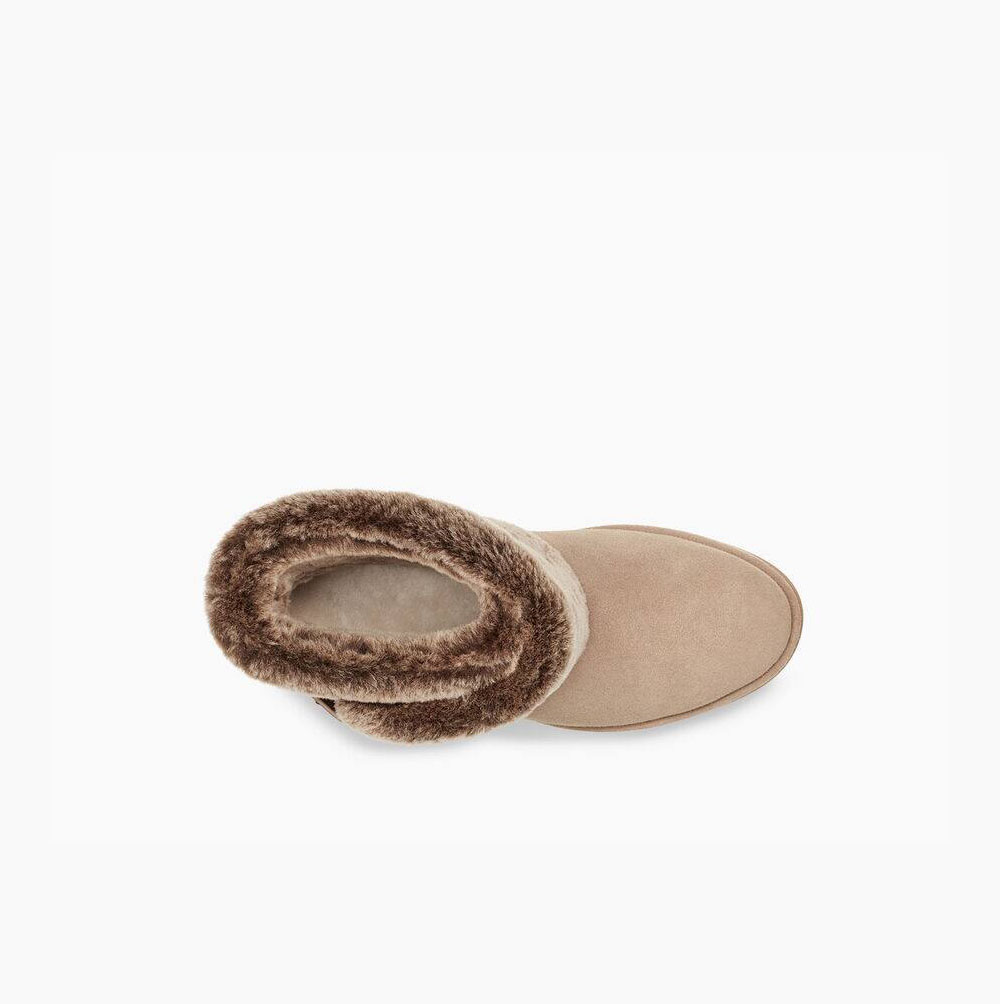 UGG Klassiska Berge Mini Mocka Mini Boots Dam Khaki | QPPR82YI
