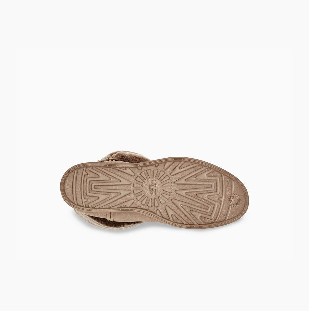 UGG Klassiska Berge Mini Mocka Mini Boots Dam Khaki | QPPR82YI
