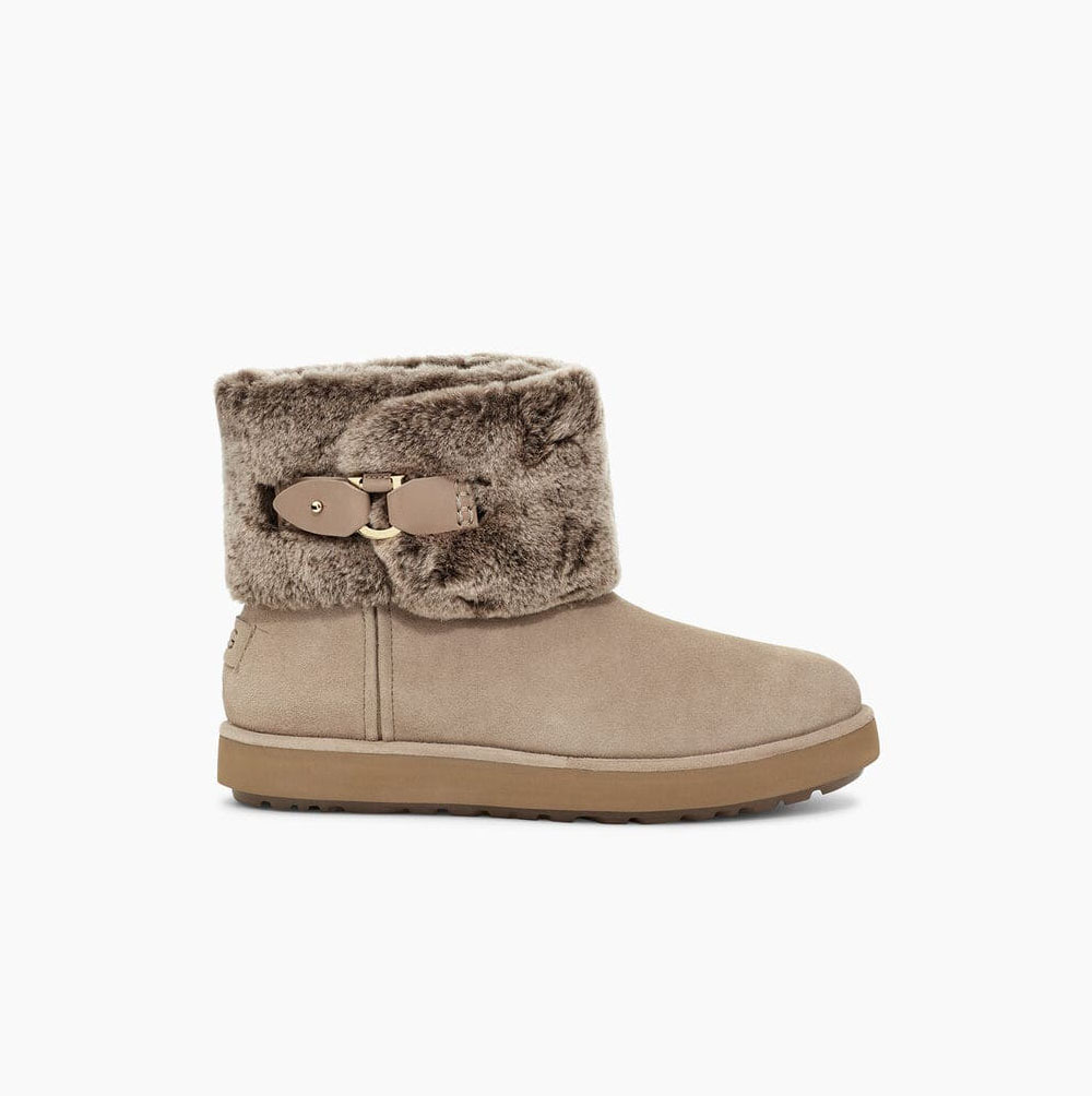 UGG Klassiska Berge Mini Mocka Mini Boots Dam Khaki | QPPR82YI